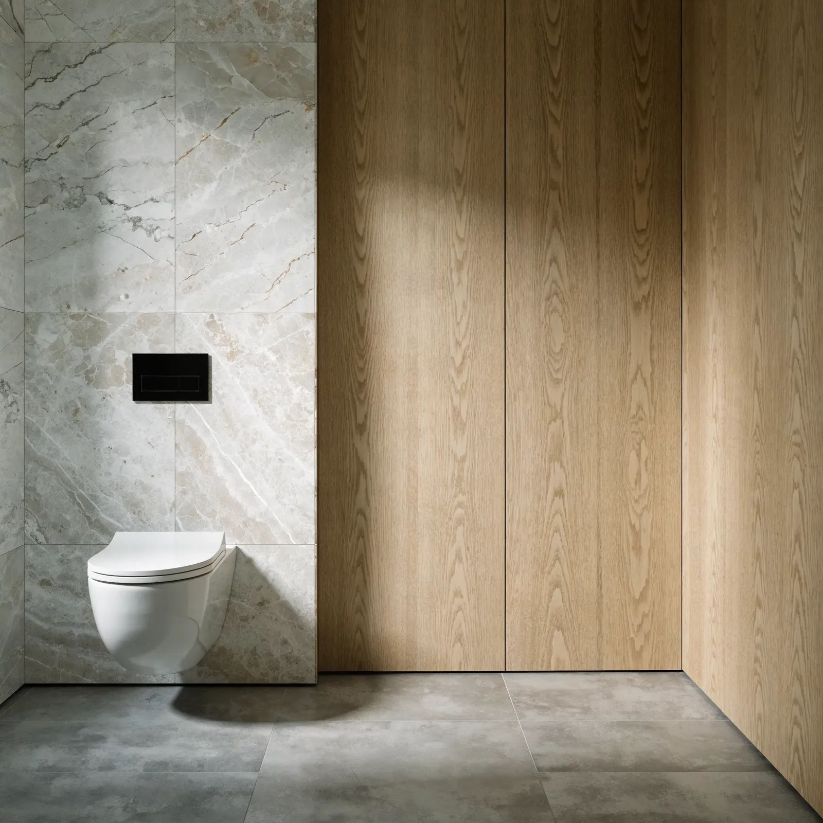 ALSUM vannasistabas — WC zona ar glabātuvi